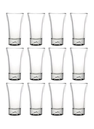 12-Piece Double Shot Glass Set Clear 7.5x5cm