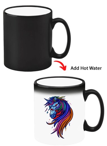 Color Changing Heat Sensitive Ceramic Mug, Image Revealed When HOT Liquid is Added! horse