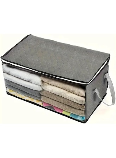 1 Pc Large Capacity Zipper Storage Bag, Versatile Clothes Organizer With Handle, Wardrobe Dustproof Container