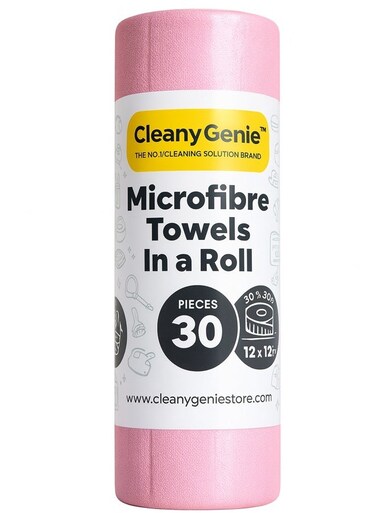 genie 30pcs Microfiber Cloth Tear A Towel PINK