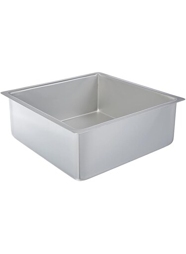 DECORA Square Professional Anodized Aluminium Pan, Silver, 28 x 28 x 10.5 cm