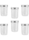 6-Piece Glass Jar Set Clear/Silver