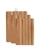 3Pack Bamboo Wood Cutting Chopping Set Serving Board with Stainless Steel Handle Suitable for Meat, Vegetables and Cheese -3 Size