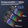 FDUCE USB XLR Gaming Microphone kit, Dynamic PC Mic for Podcasting Streaming, Computer RGB Mic Kit with Desktop Stand, Mute Button and Headphone Jack, for Recording, Vocal Voice-Over (D30)