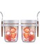 Overnight Oats Containers with Lid and Spoon Set of 2, Overnight Oats Jars 12 oz Large Capacity Airtight Oatmeal Container with Measurement Marks, (Whitex2)