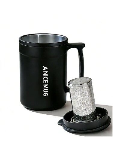 coffee cup with Detachable stainless steel filter, Arabic flower tea cup, stainless steel office cup