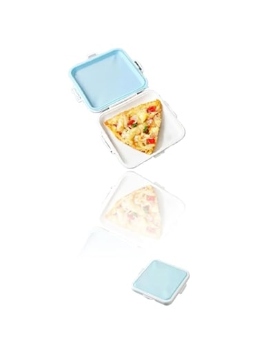 Sweet seven Reusable Silicone Sandwich Bag for Kids - Leakproof, Easy Carry Container for Picnics, School, Office, and Travel - Blue