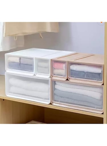 plastic Storage Drawer Box Organizer Home, Clothes, Kitchen, Store, bathroom, fridge, table, desk box container heavy duty صندوق تخزين لحياة مرتبة (Medium)