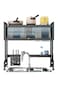 3-Tier Over-Sink Dish Drying Rack, Heavy Duty with Cabinet &amp; Utensil Holder, Black Metal Drainer