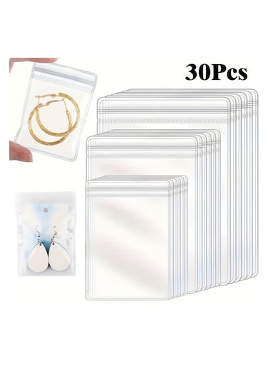 Clear PVC Zipper Jewelry Bags - Waterproof Storage Pouches for Earrings, Necklaces, Bracelets   Durable Zip Lock Organizer for Jewelry Making, Beading &amp; Accessories Display