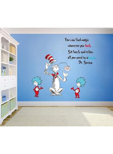 bpa Dr Seuss Quotes Saying Wall Decals Kids Educational Wall Stickers Children Reading Room Baby Nursery Wall Decor