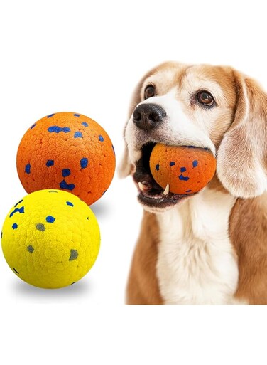 auomii 2 Pack Dog Balls Indestructible Tennis Balls for Dogs Durable Bouncy Dog Toy Balls for Aggressive Chewers Interactive Dog Toys for Water Toy Fetch Balls