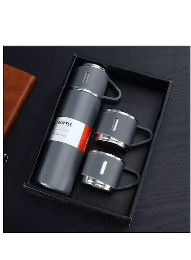Double Layer Stainless Steel Vacuum Insulation Coffee Tumbler Travel Mug Business Trip Water Bottle Grey
