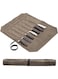 Canvas Chef Knife Roll Bag Heavy Duty Storage Knife Cutlery Tool Case with 7Slots Wrapping Strap