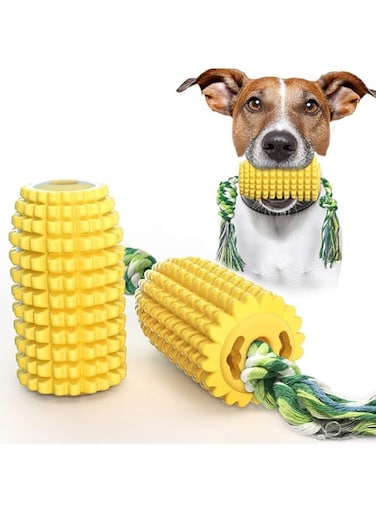 WWPTO Pet Dog Toothbrush Chew Toys Corn Molar Stick Resistant TPR for Dog Chewing Grind Teeth Cleaning Dental Oral Care