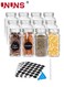 12-Piece Glass Spice Jars Set,120ml Spice Containers Airtight Metal Caps,Seasoning Storage Bottles With Spice Labels,Silicone Collapsible Funnel,Sponge Brush And Whiteboard Pen
