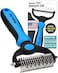 Planet Pet Grooming Brush - Double Sided Shedding and Dematting Undercoat Rake Comb for Dogs and Cats,Extra Wide, Blue, Dog Grooming Brush, Dog Shedding Brush