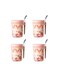 4 Piece Glass With Lid And Spoon Sealed Portable Ice Cream Cup
