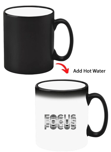 Color Changing Heat Sensitive Ceramic Mug, Image Revealed When HOT Liquid is Added! Focus