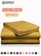 3 Piece Super King Gold Striped Bed Sheet Set &acirc;&euro;&ldquo; Ultra-Soft Microfiber Striped Sheet &amp; 2 Pillowcases, Breathable Luxury Bedding for Home &amp; Hotel Use