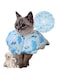 Aputue Cat Cone Collar, Cat Recovery Collar, Water-proof Comfortable Dog Cone Collar, Protective Adjustable Pet Cone Collar for After Surgery with Drawstring Design, Puppies from Licking (Blue)