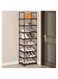 Strayelf 8 Tiers Tall Shoe Rack,16 Pairs Boots Organizer Storage,Sturdy Narrow Shoe Shelf for Entryway, Closets, Black