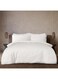 COLLECTION Stripe Double White Duvet Cover set with 2 Pillow Case 220x240 cm