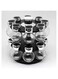 El-andalos 18068 Spice Ware With Rack - 16 Pieces, Black Silver