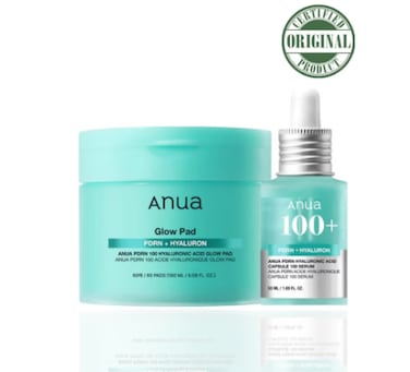 Anua PDRN Hyaluronic Acid Glow Bundle &ndash; PDRN Hyaluronic Acid Capsule 100 Serum &amp; PDRN 100 Hyaluronic Acid Glow Pad 230ml