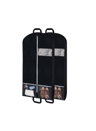 Garment Bags for Men and Women with 2 Clear Pockets - Hanging Storage Bags for Suits, Shirts, Coats, and Dresses - Ideal for Plane and Car Travel (128*58*10cm)