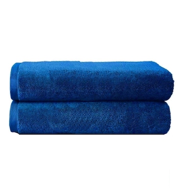 MAXQON Pack Of 2 - Hand Towel - 100% Cotton 600 GSM Medium Size (45x75cm) Highly Absorbent And Super Durable, Color Blue