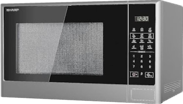 Sharp 28 Liter 1100W Digital Push Button Solo Microwave, R-28CT-S Silver with 10 Power levels