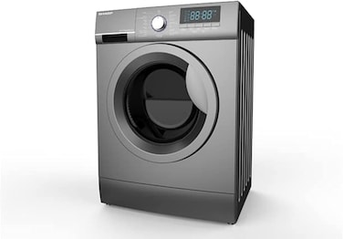 Sharp 9Kg 1200Rpm With Inbuilt Heater Front Loading Fully Automatic Washing Machine, Digital Display 27 Wash Programs, Premium Metallic Grey ES-FE912DLZ-S