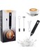 Milk Frother 3 Speeds Handheld Foam Maker With Stainless Whisk For Coffee, Latte, Cappuccino, Chocolate, Milk Tea