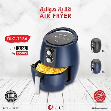DLC Electric Air Fryer 1350 Watt 3.6 Litre, Color may vary