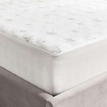 Home Alginate Jacquard Waterproof Mattress Protector 160x200+33cm -White