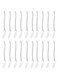 ZumZup 20PCS Fruit Forks Set 13cm 304 Stainless Steel Salad Tools Dessert Forks Matte Polished Silver