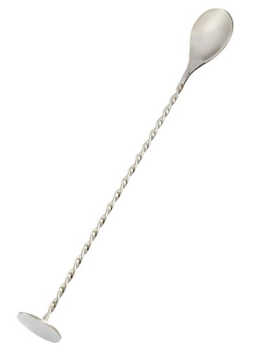 Professional Grade Stainless Steel Mixing Spoon with Flat End, 30cm - Silver