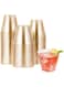 neotimely 25 Pcs Gold Plastic Cups, Disposable Gold Glitter Plastic Cups, Clear Plastic Cups Tumblers, Wedding, Thanksgiving Party Cups, Plastic Drinking Cups for Iced Coffee, Cold Beverage (9 OZ)