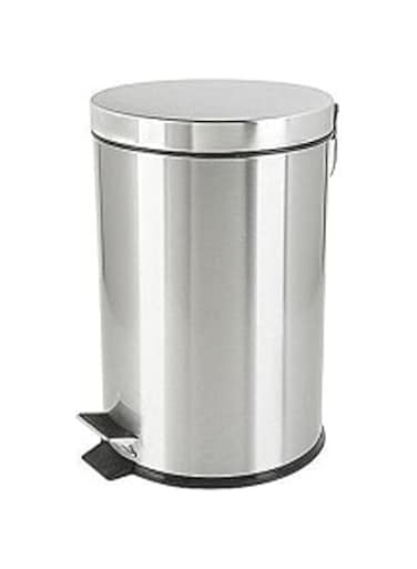 Yanek Stainless Steel Pedal Bin 5L - Compact Trash Can with Foot Pedal for Bathroom, Kitchen, Office, and Home Use - Durable, perfect for small trash items