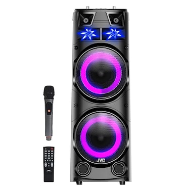 JVC Portable Bluetooth Party speaker with wireless mic and remote control XS-N7222PB Black