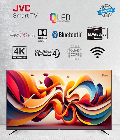 JVC 55 Inch Edgeless QLED 4K UHD WebOS Smart TV With Bluetooth, Magic Remote And Dolby Audio-2024 Model LT-55NQ7145