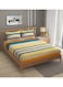 Premium Queen Size Fitted Bedsheet with 2 Pillowcases &acirc;&euro;&ldquo; Modern Design &acirc;&euro;&ldquo; Deep Pocket (180x200+35 cm) Soft, Breathable Microfiber Bedding Set for Home Comfort