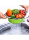 Foldable Silicone Colander Strainer &acirc;&euro;&ldquo; Expandable Over Sink Vegetable &amp; Fruit Washing Basket with Handles, Space Saving Drain Bowl