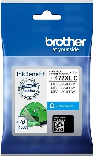 Brother Genuine LC472XL High-Yield Cyan Ink Cartridge &ndash; Up to 1500 Pages