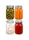 LHAOCHES 4 Pack Wide Mouth Mason Jars 16oz Glass Canning Jars with Airtight Lids and Bands for Preserving, Jam, Honey, Jelly, Wedding Favors, Sauces, Meal Prep, Overnight Oats, Salad, Yogurt