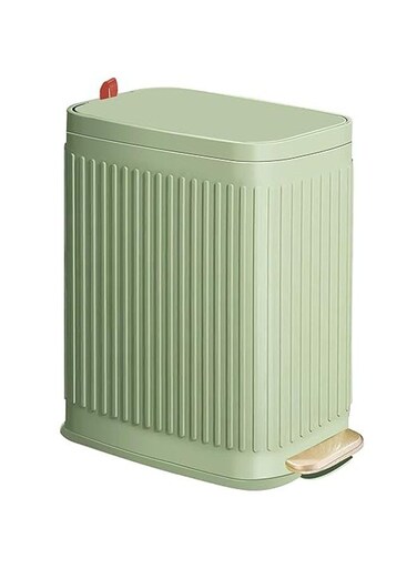 1.6 Gallon Stainless Steel Trash Can with Step Pedal - Hands-Free Small Garbage Bin, Removable Inner Bucket, Space-Saving Design for Bathroom, Office, or Kitchen, Green