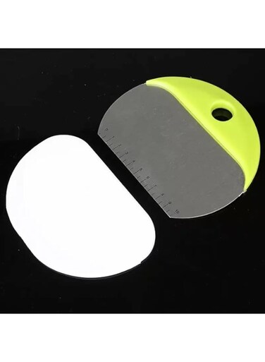ABBASALI 2 in 1 Baking Preparation Tool Cutter Butter Knife Dough Cutter Scraper Cream Smooth Cake Spatula Cutters Scraper