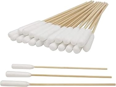 Lonimia Dogs Ear Cleaning Swabs, Cotton Buds for Dogs, 200 Pcs Wooden Cotton Swab Long Design Soft Gentle Practical Portable Cleaning Tool, Suitable for Pets Including Cats, Rabbits, Etc
