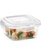 Klip-N-Store Square Glass Storage Container With Air Tight Lid Food Storage Container Microwave Safe Container 520 ml